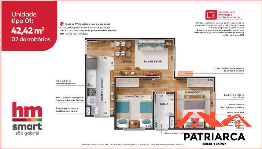 Apartamento, 2 quartos, 43 m² - Foto 17