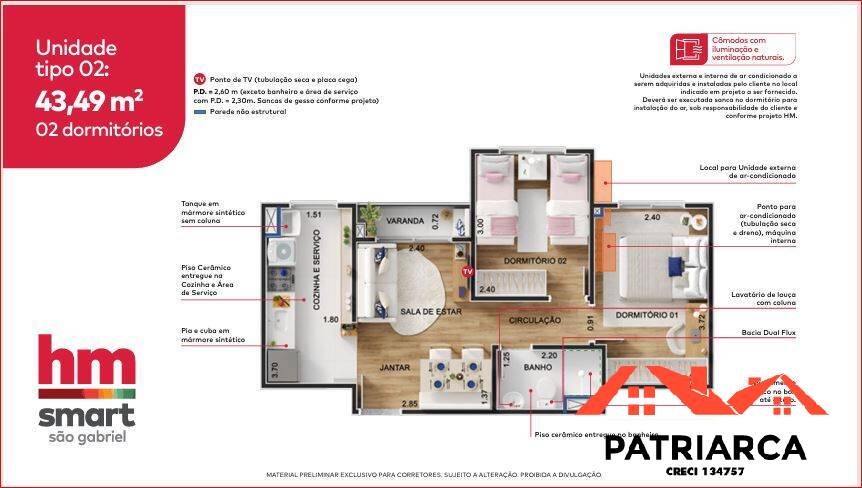 Apartamento, 2 quartos, 43 m² - Foto 18